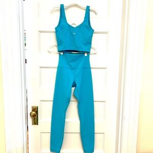 CRZ YOGA Turquoise Leggings and Top Set